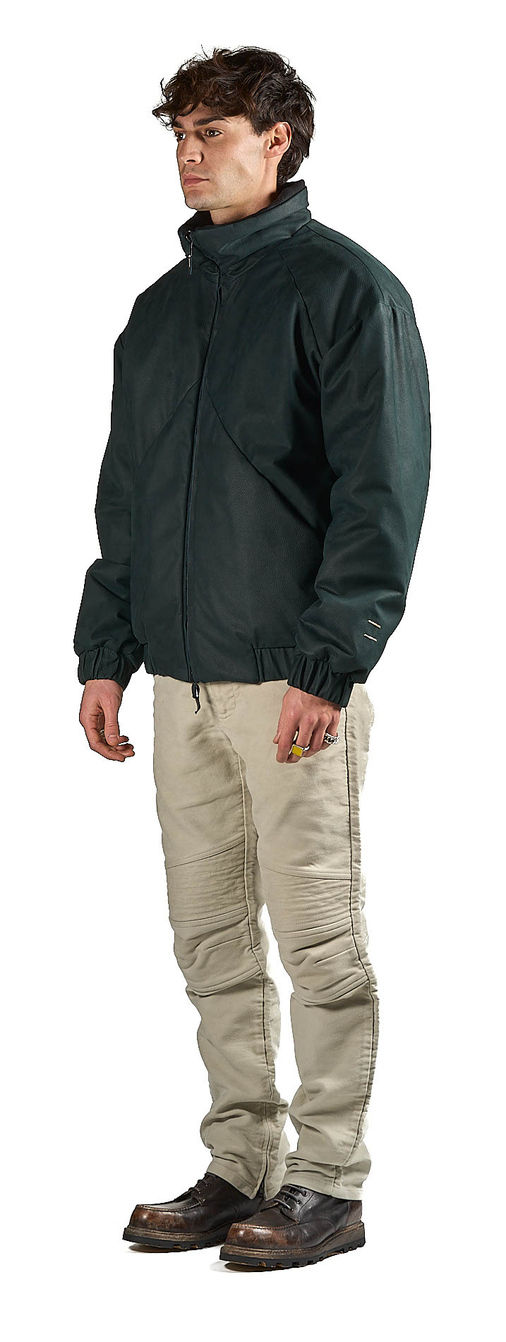 DANIELE BASTA LEATHER AND SILVER JACKET 